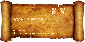 Ugrai Marica névjegykártya